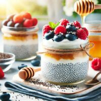 Pudim de chia com frutas